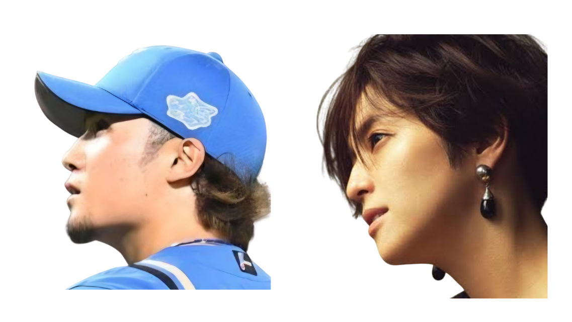 横からの比較画像 左：伊藤大海投手 右：中村アンさん