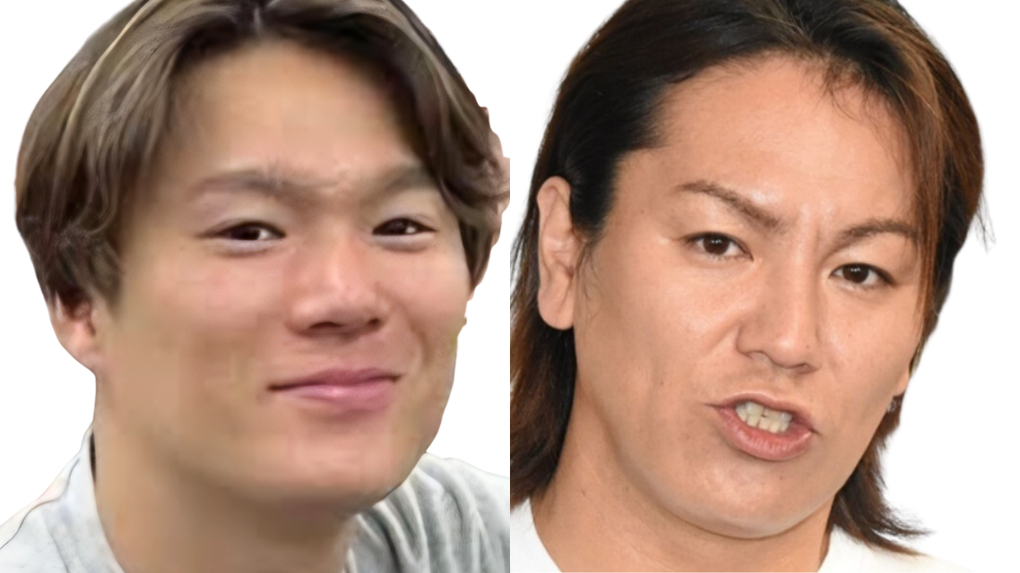比較画像 左:山本投手 右:狩野英孝さん