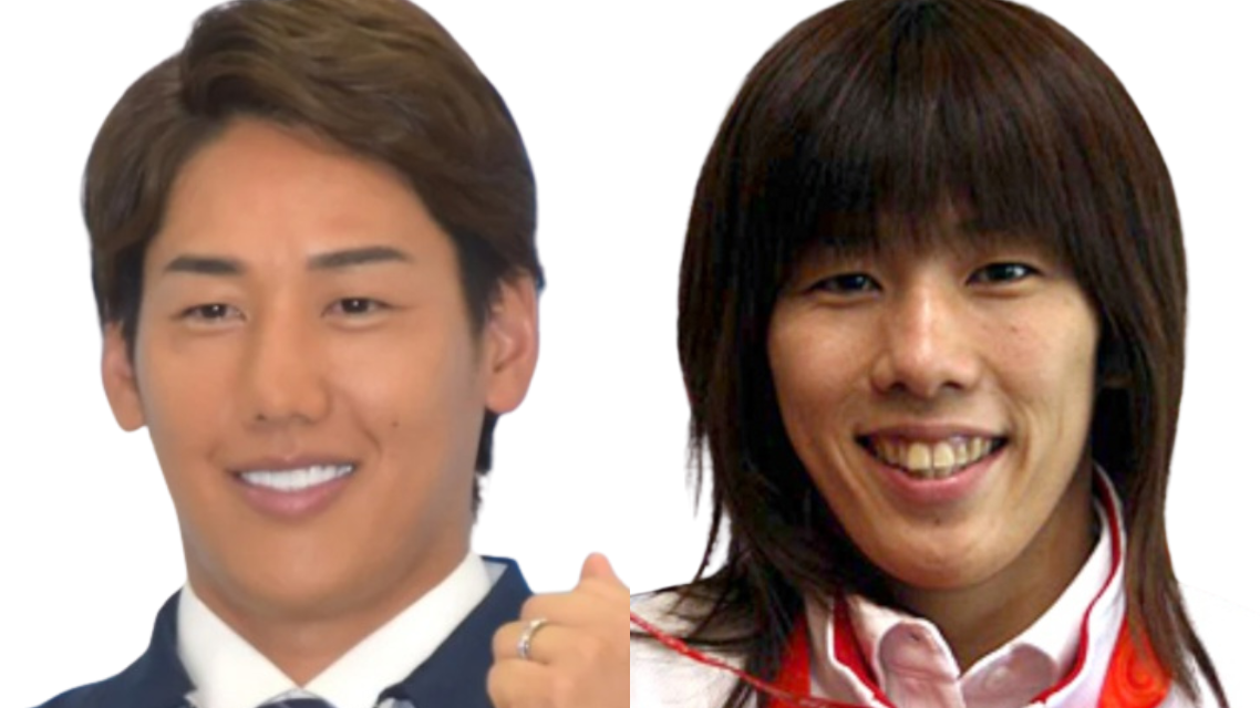 比較画像左：吉田選手 右：若い頃の吉田沙保里さん