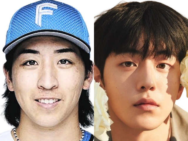 比較画像左:細野投手 右:ナム・ジュヒョクさん