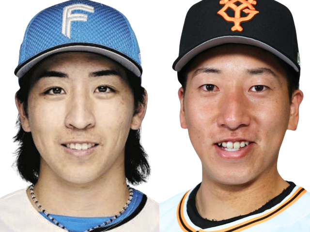 比較画像左:細野投手 右:大勢投手