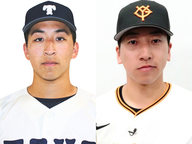 比較画像 左:細野投手 右:大勢投手