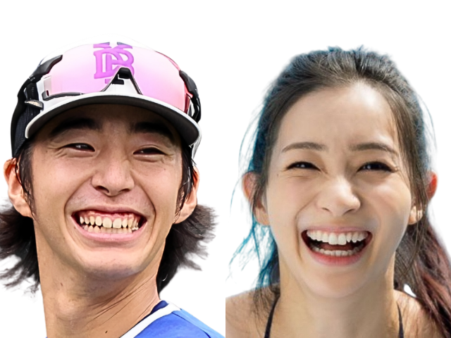 比較画像左：度会選手 右：足立梨花さん