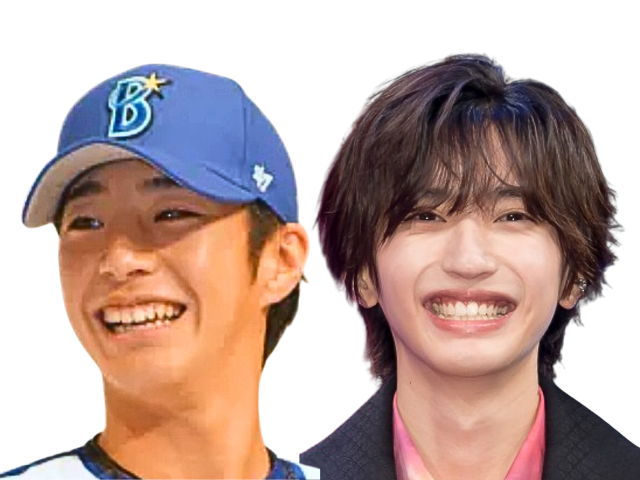 比較画像左；度会選手 右：道枝駿佑さん