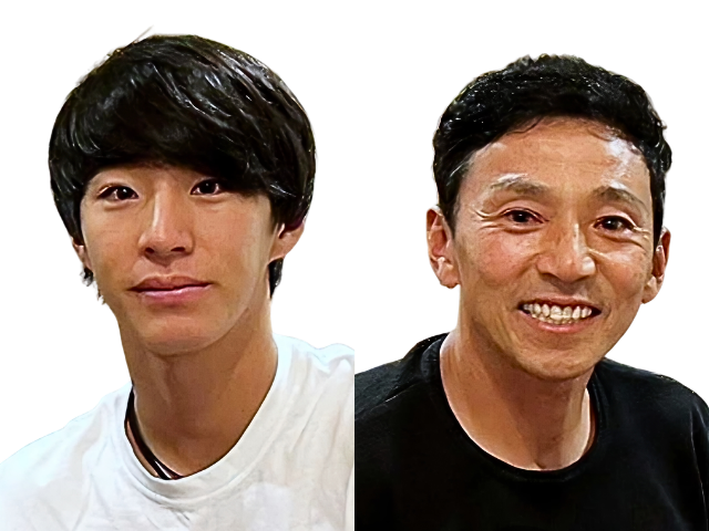 比較画像左：度会選手 右：父・博文さん