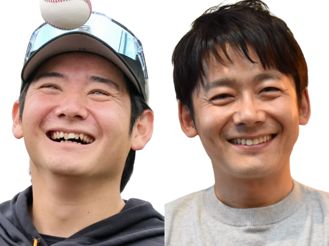 比較画像左：竹丸投手 右：ロザン菅さん