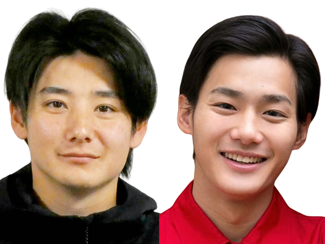 比較画像左：竹丸投手 右：野村周平さん（若い頃）