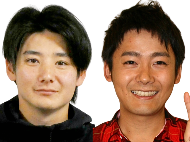 比較画像左：竹丸投手 右：若い頃のロザン菅さん