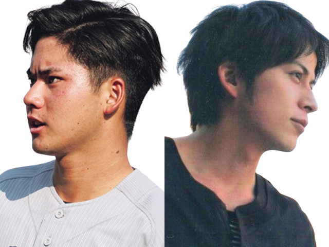 比較画像左：金丸投手 右：岡田准一さん