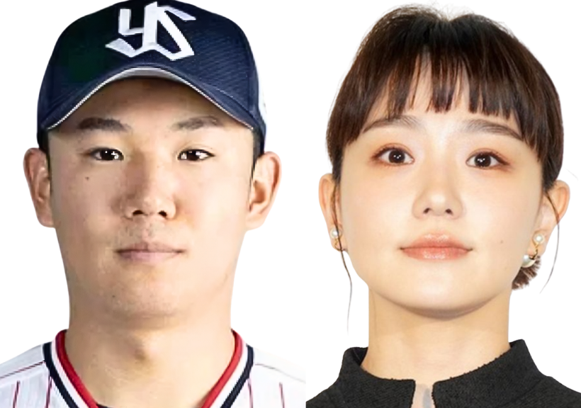 奥川恭伸投手と女優・奈緒の表情比較。タレ気味の優しい目元と、笑った時にクシャっとなる目尻のシワの入り方が完全一致。作り込まない自然体の透明感が共通。