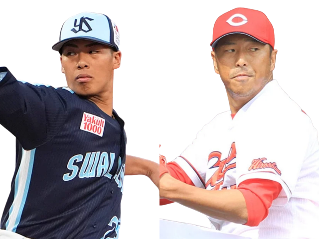 右:黒田博樹さん左:山野太一投手 投げる瞬間の比較画像