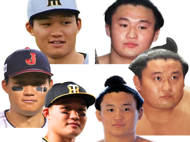 森下選手と現役時代の貴乃花の比較コラージュ画像