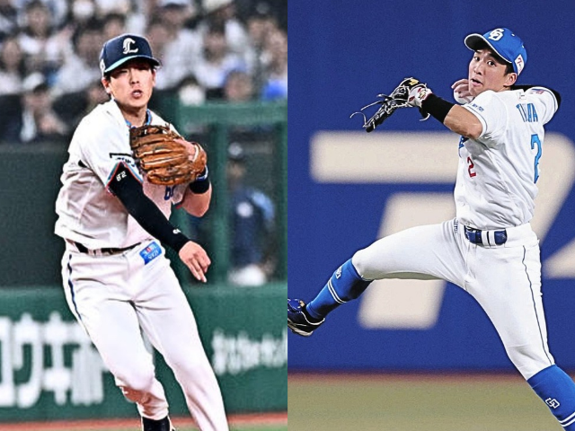 プレー中の比較画像左:滝澤選手 右:田中選手 右:田中選手